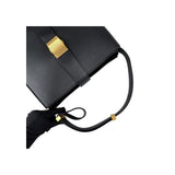 Bottega Veneta Marie Shoulder Bag Black Suede Leather Gold Hardware