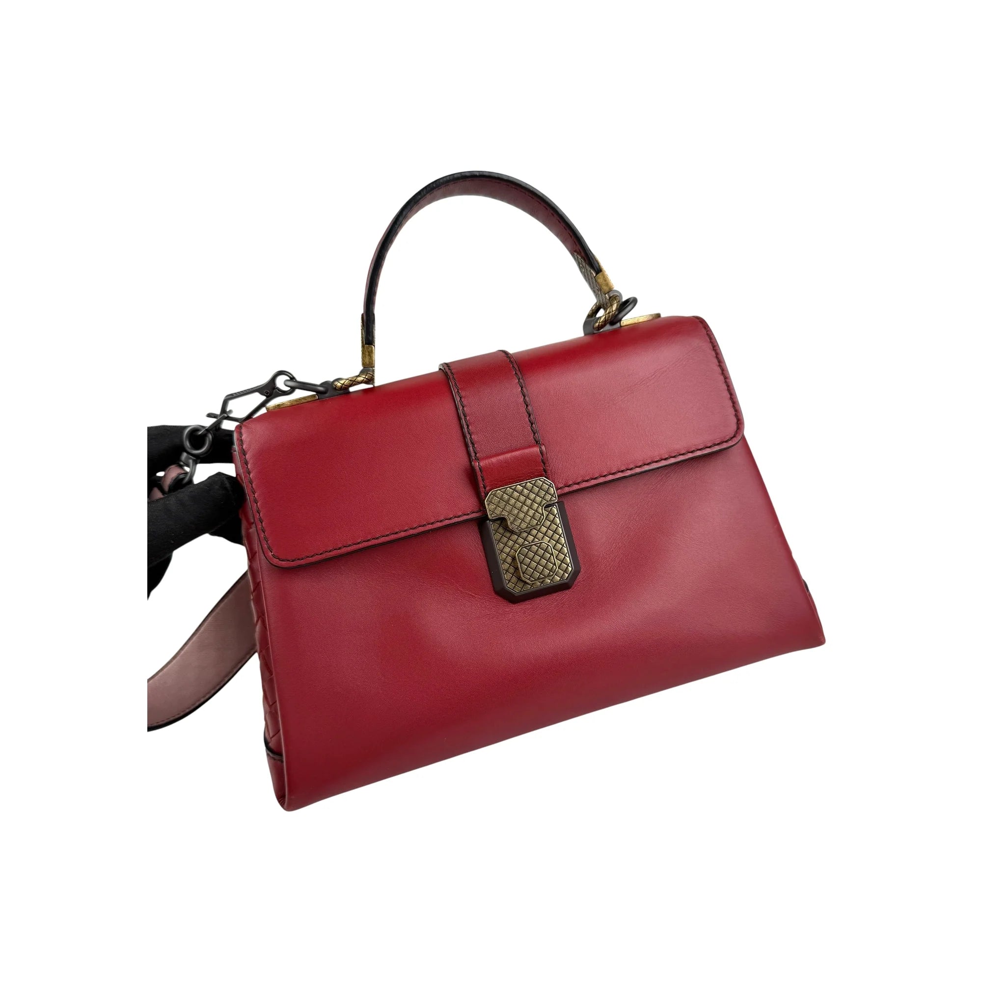 Bottega Veneta Piazza Leather Top Handle Bag