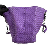 bottega veneta intrecciato purple tote bag left