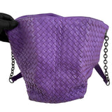 bottega veneta intrecciato purple tote bag right