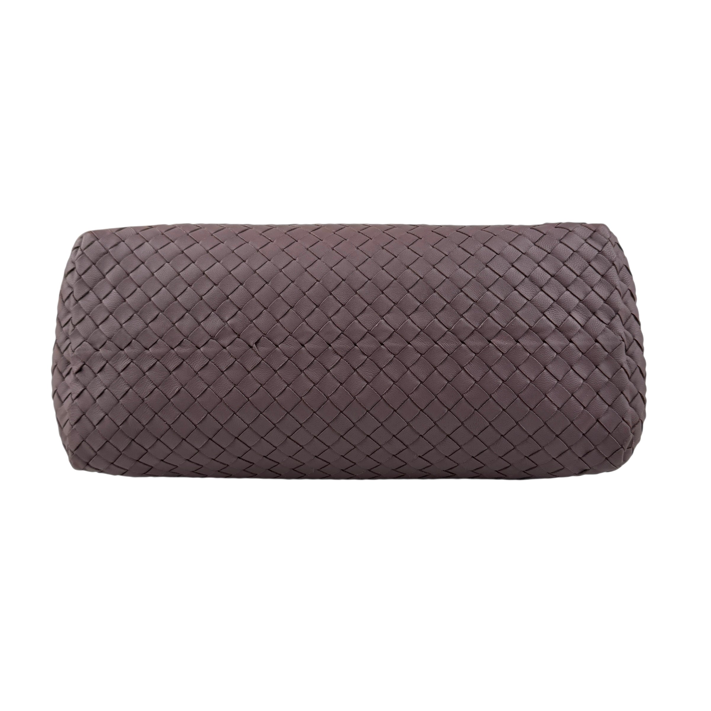 bottega veneta lilac intrecciato leather double chain tote bottom