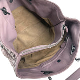 bottega veneta lilac intrecciato leather double chain tote inside