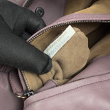 bottega veneta lilac intrecciato leather double chain tote inside pocket detail