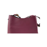 Burberry Burgundy Pebbled Leather Elmstone Shoulder Bag