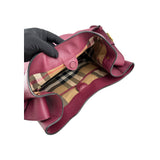 Burberry Burgundy Pebbled Leather Elmstone Shoulder Bag