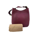Burberry Burgundy Pebbled Leather Elmstone Shoulder Bag