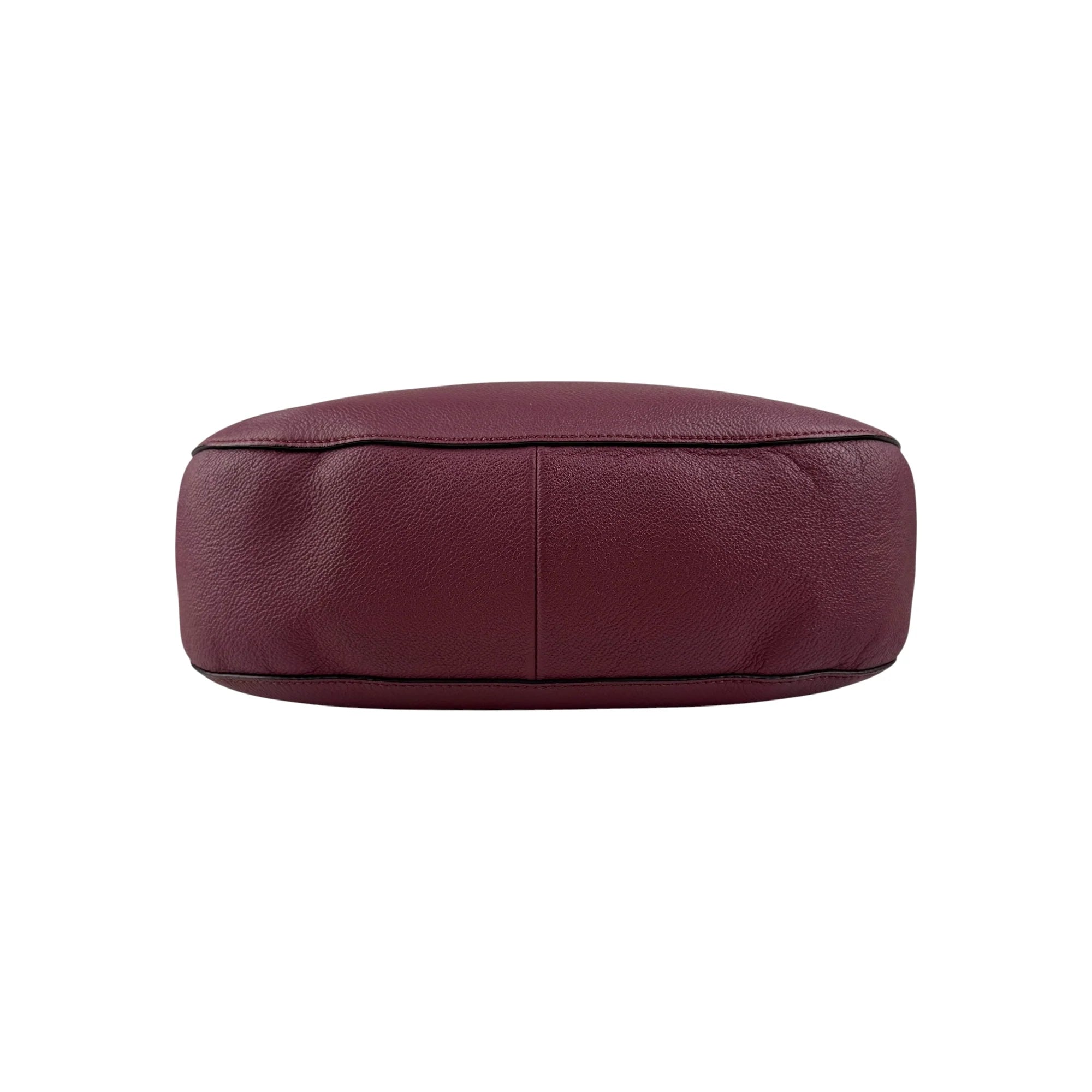 Burberry Burgundy Pebbled Leather Elmstone Shoulder Bag