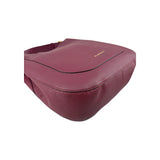 Burberry Burgundy Pebbled Leather Elmstone Shoulder Bag
