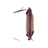 Burberry Haymarket Check Coated Canvas Pink Leather Bow Tie Crossbody Bag
