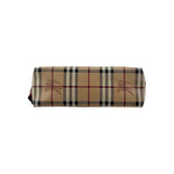 Burberry Haymarket Check Coated Canvas Pink Leather Bow Tie Crossbody Bag