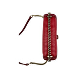 Bvlgari Leather Serpenti Diamond Red Shoulder Bag