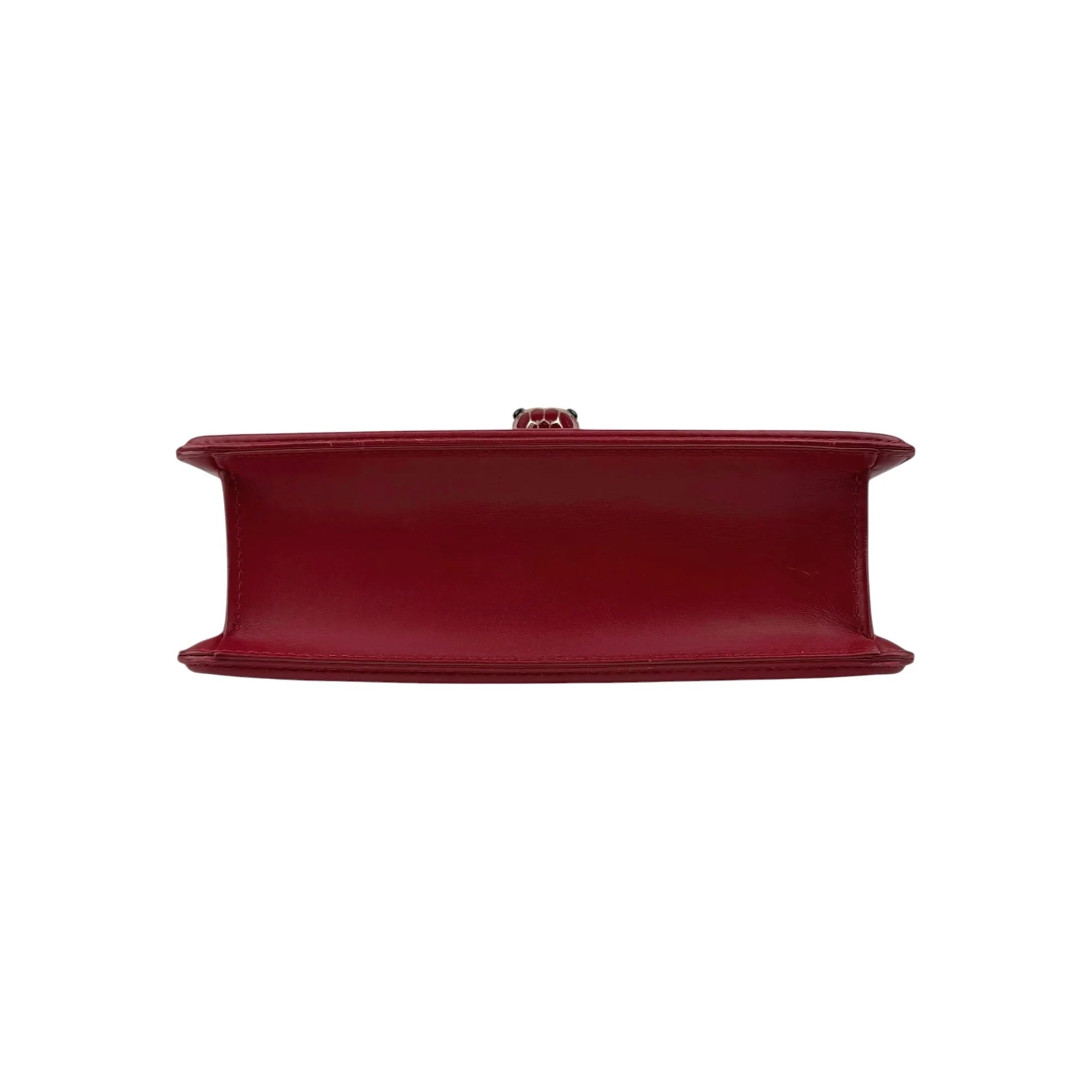 Bvlgari Leather Serpenti Diamond Red Shoulder Bag