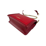 Bvlgari Leather Serpenti Diamond Red Shoulder Bag