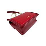 Bvlgari Leather Serpenti Diamond Red Shoulder Bag