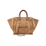 Celine Dark Beige Leather Medium Phantom Luggage Tote Bag