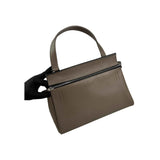 Celine Dark Grey Smooth Calfskin Leather Edge Shoulder Bag