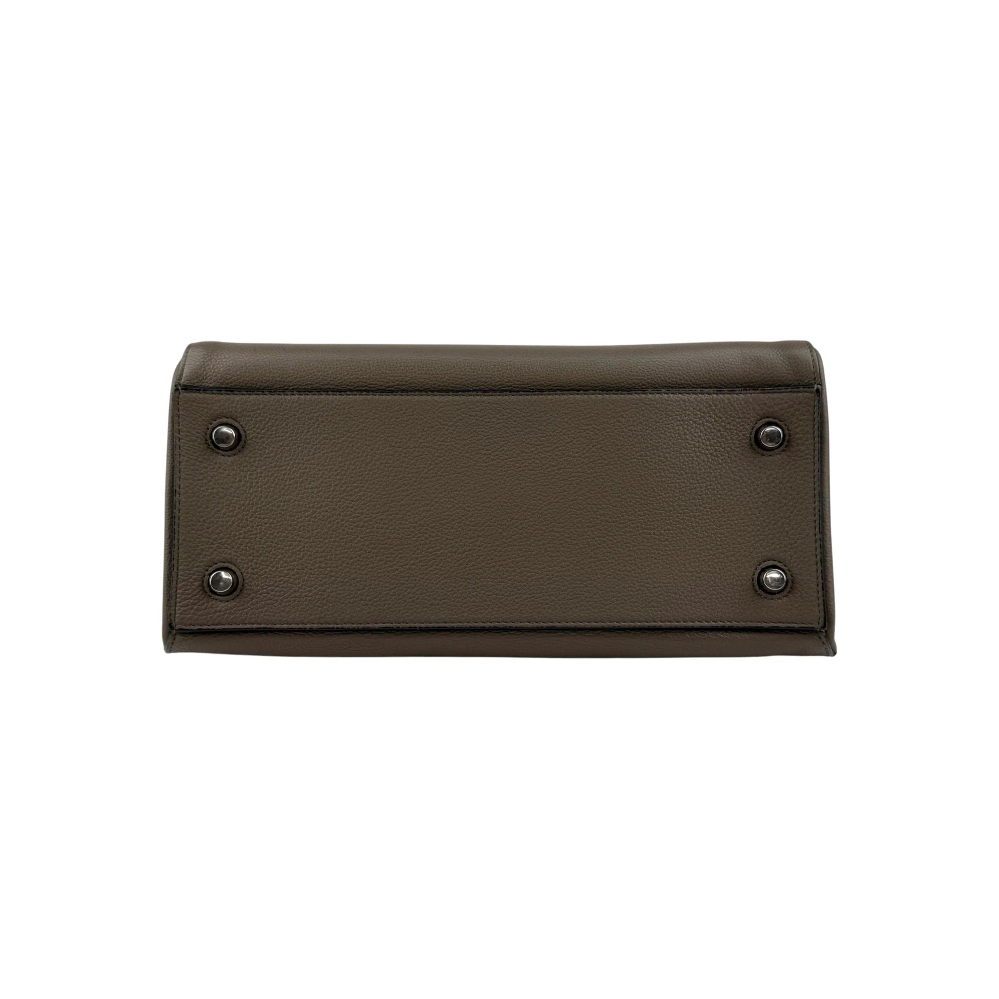 Celine Dark Grey Smooth Calfskin Leather Edge Shoulder Bag