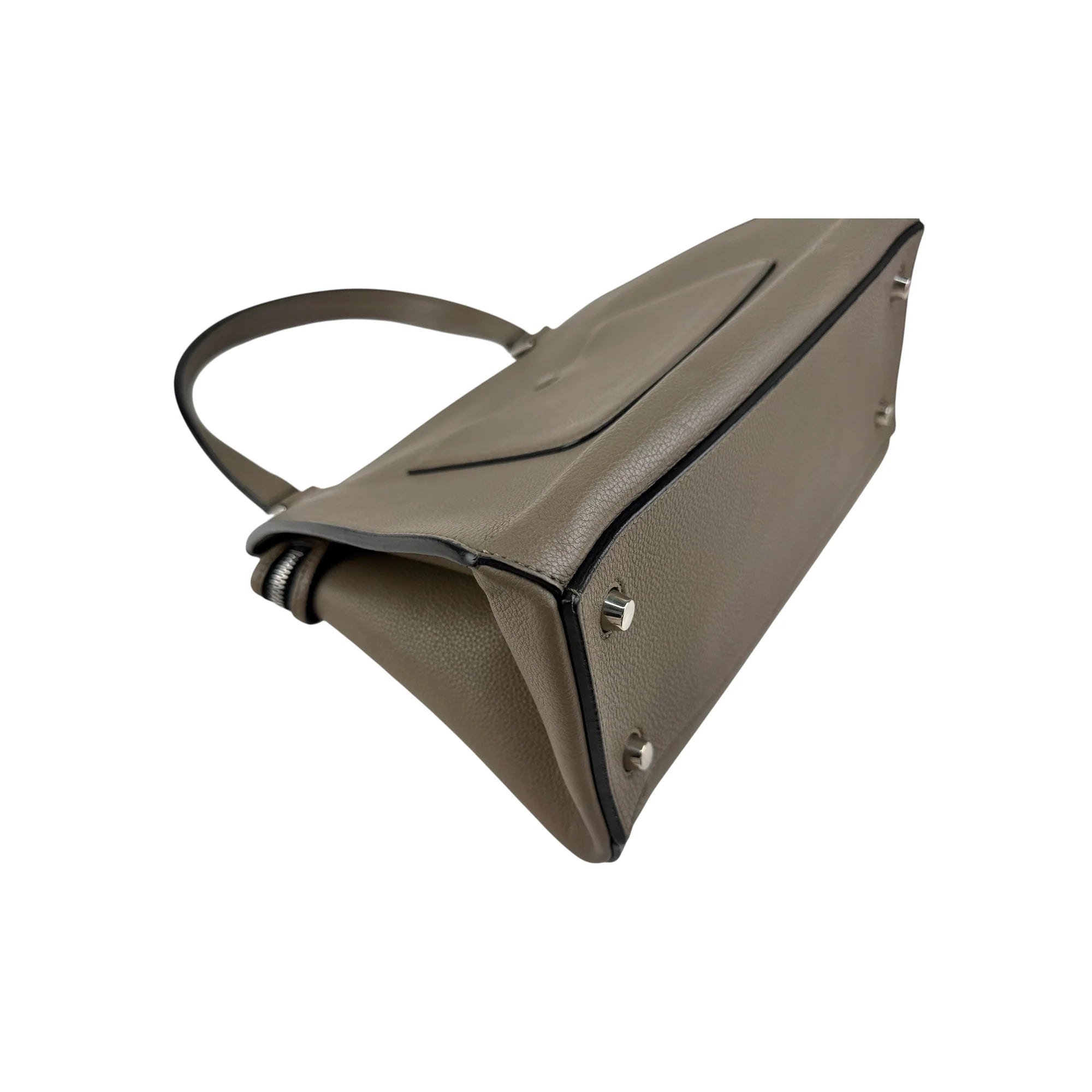 Celine Dark Grey Smooth Calfskin Leather Edge Shoulder Bag