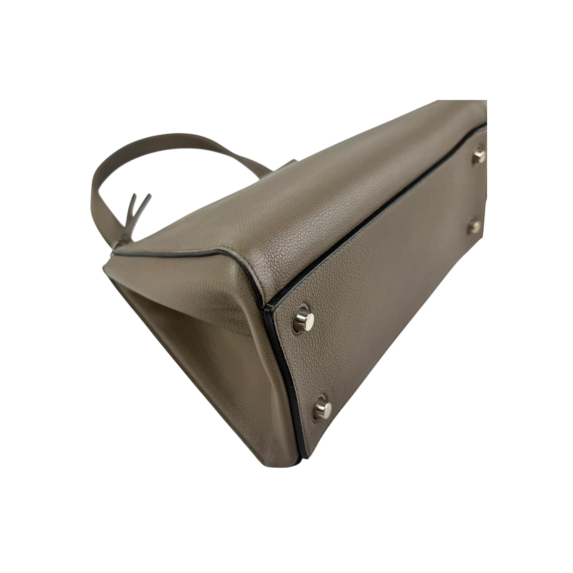 Celine Dark Grey Smooth Calfskin Leather Edge Shoulder Bag