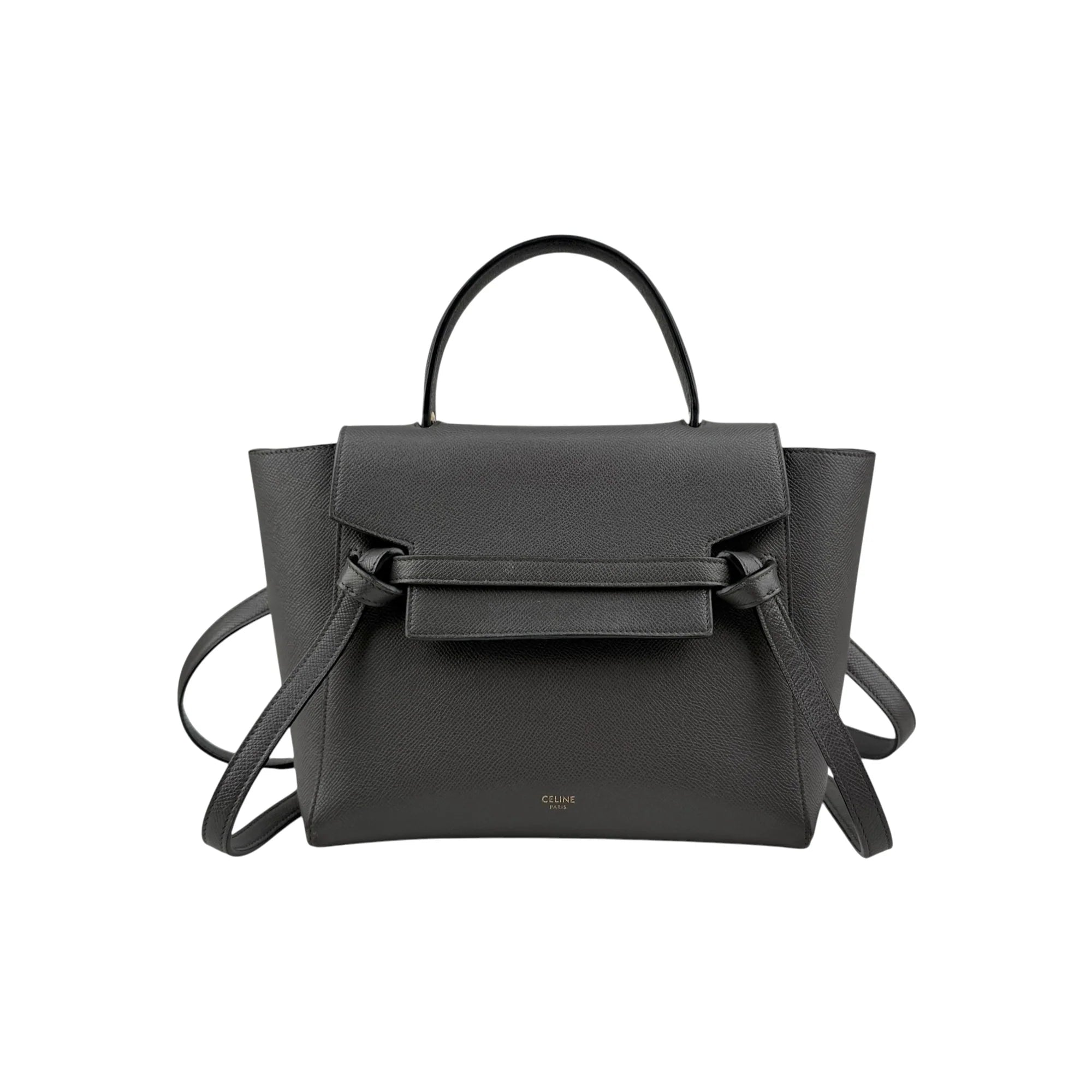 Celine Grey  Grained Calfskin Leather Micro Belt Bag