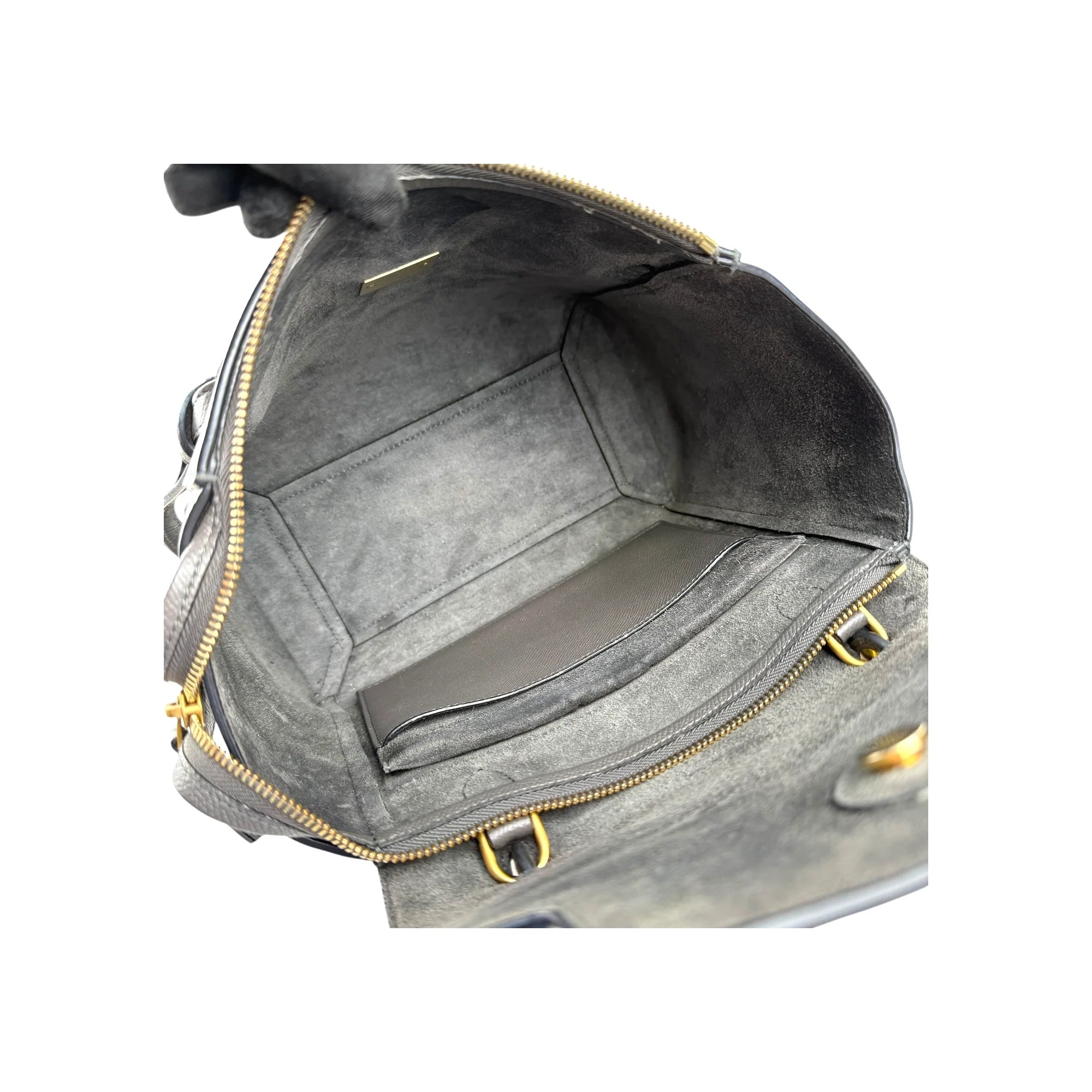 Celine Grey  Grained Calfskin Leather Micro Belt Bag