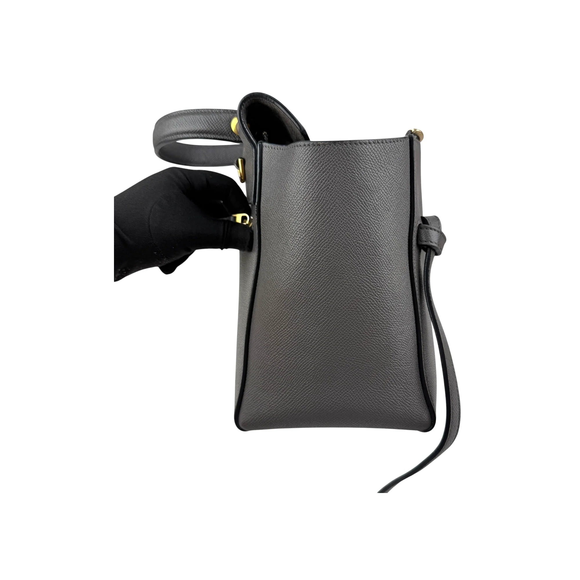 Celine Grey  Grained Calfskin Leather Micro Belt Bag
