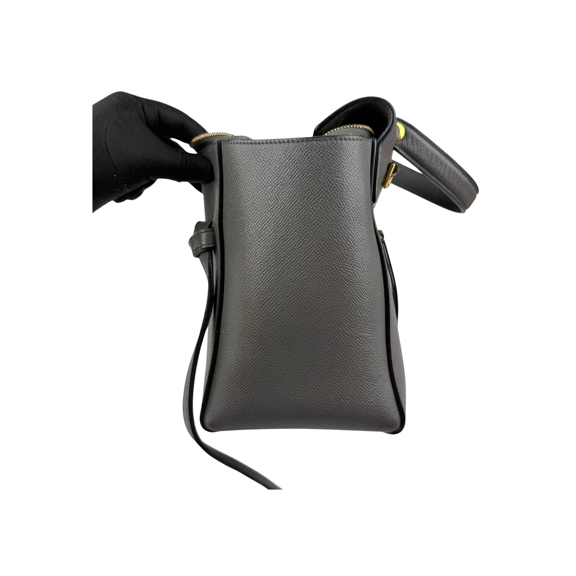 Celine Grey  Grained Calfskin Leather Micro Belt Bag