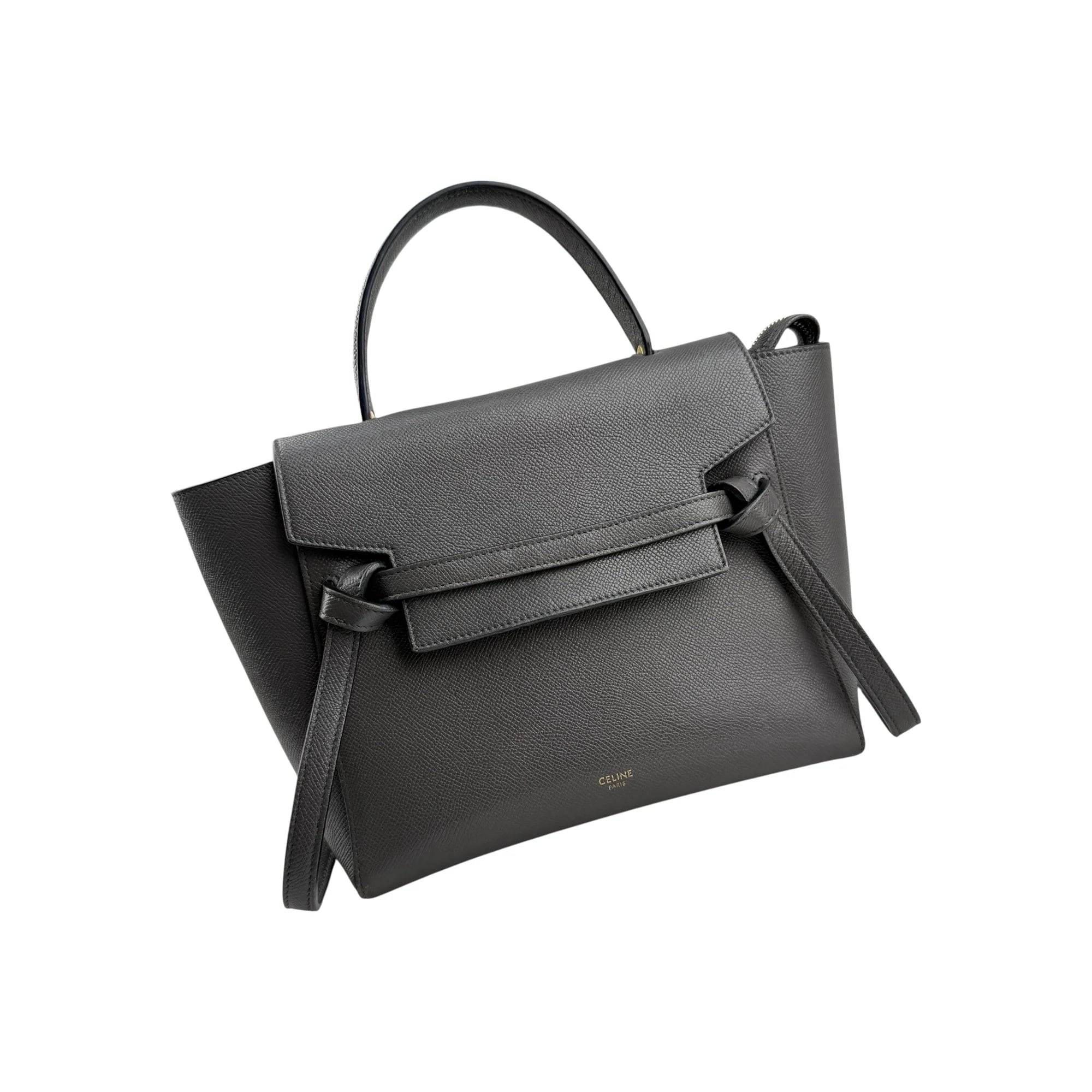 Celine Grey  Grained Calfskin Leather Micro Belt Bag