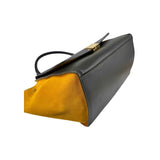 Celine Mustard Tricolor Leather Small Trapeze Bag