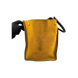 Celine Mustard Tricolor Leather Small Trapeze Bag