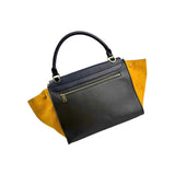 Celine Mustard Tricolor Leather Small Trapeze Bag