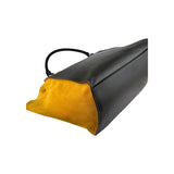 Celine Mustard Tricolor Leather Small Trapeze Bag