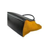 Celine Mustard Tricolor Leather Small Trapeze Bag