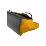 Celine Mustard Tricolor Leather Small Trapeze Bag