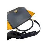 Celine Mustard Tricolor Leather Small Trapeze Bag