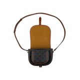 Celine Tan Triomphe Coated Canvas Folco Crossbody Bag