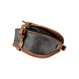 Celine Tan Triomphe Coated Canvas Folco Crossbody Bag