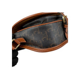 Celine Tan Triomphe Coated Canvas Folco Crossbody Bag