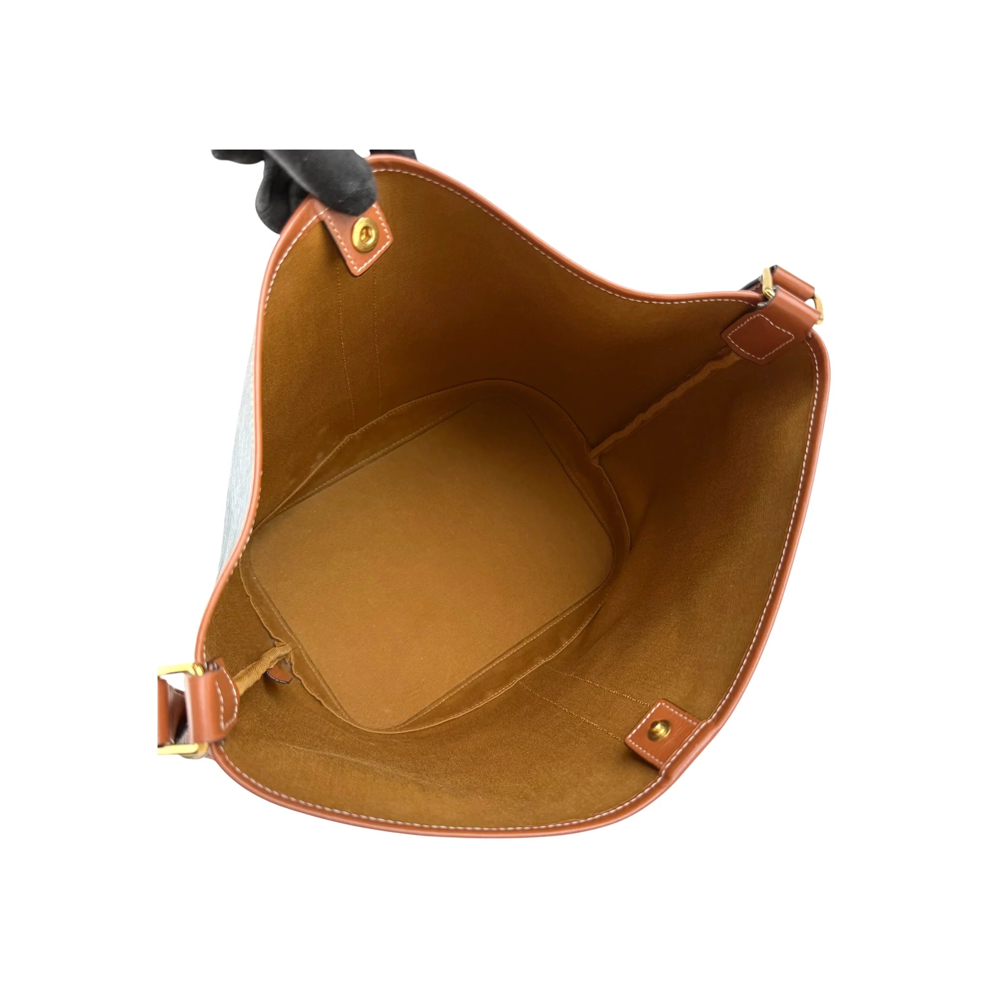 Celine Tan Triomphe Coated Canvas Medium Bucket Bag