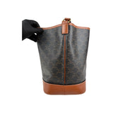 Celine Tan Triomphe Coated Canvas Medium Bucket Bag