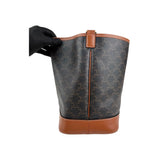Celine Tan Triomphe Coated Canvas Medium Bucket Bag