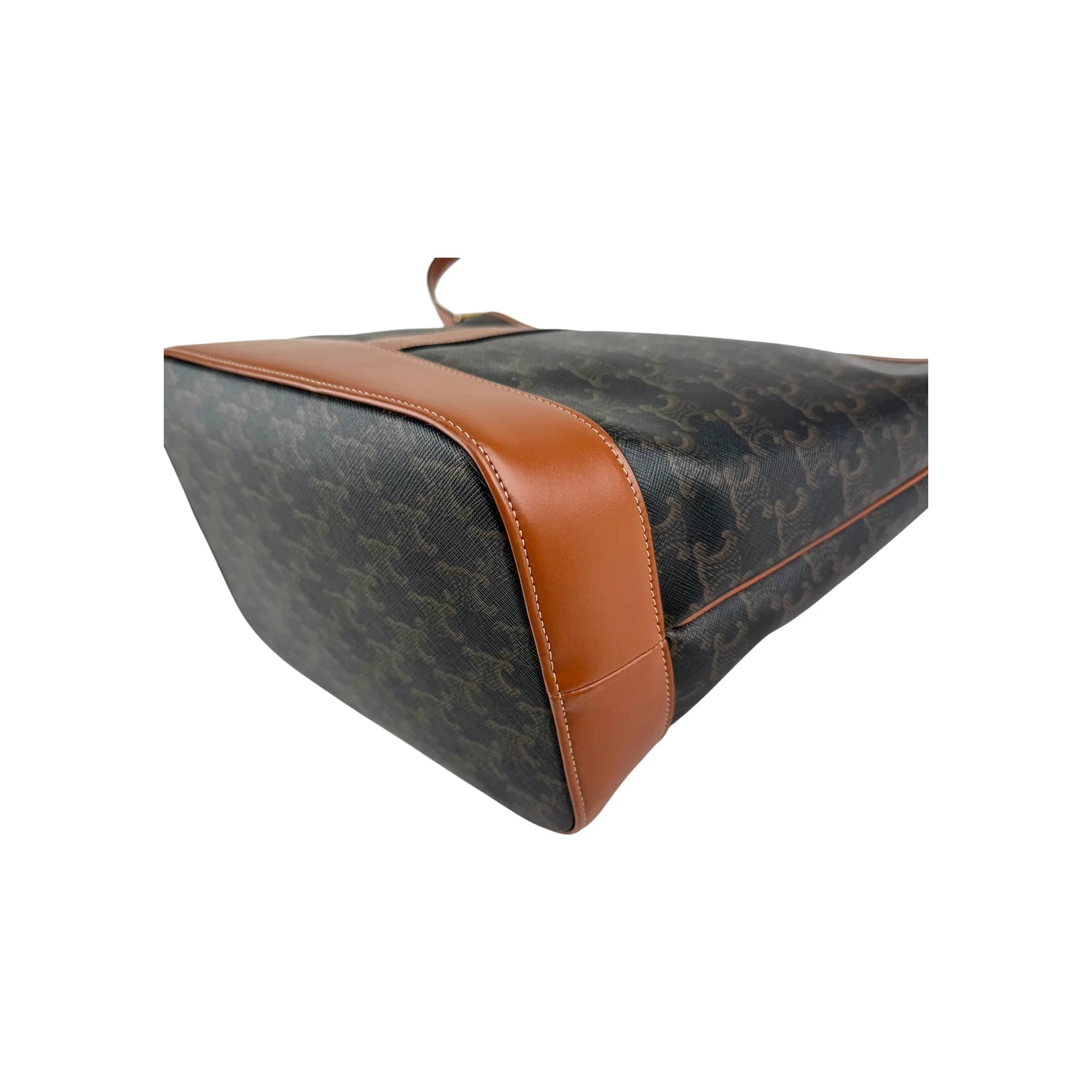 Celine Tan Triomphe Coated Canvas Medium Bucket Bag