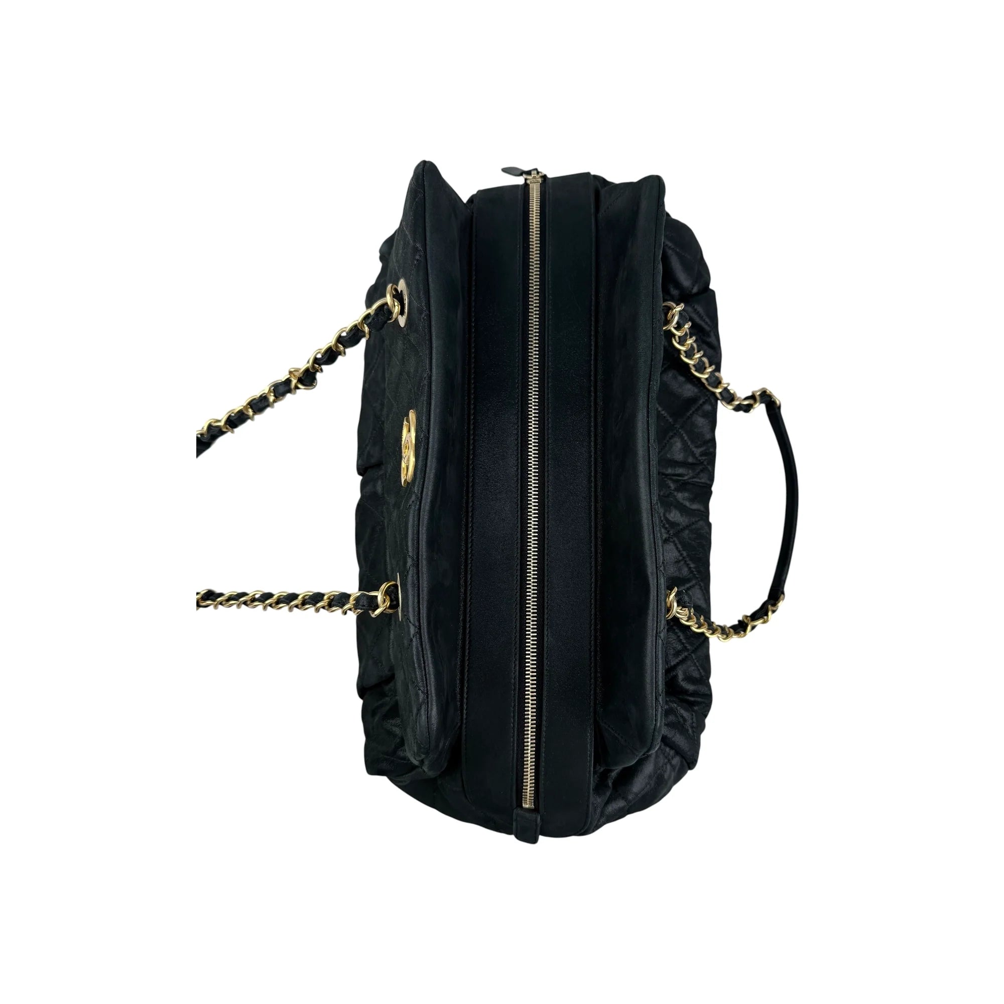 Chanel Chic Quilt Velvet Leather Bowling Bag