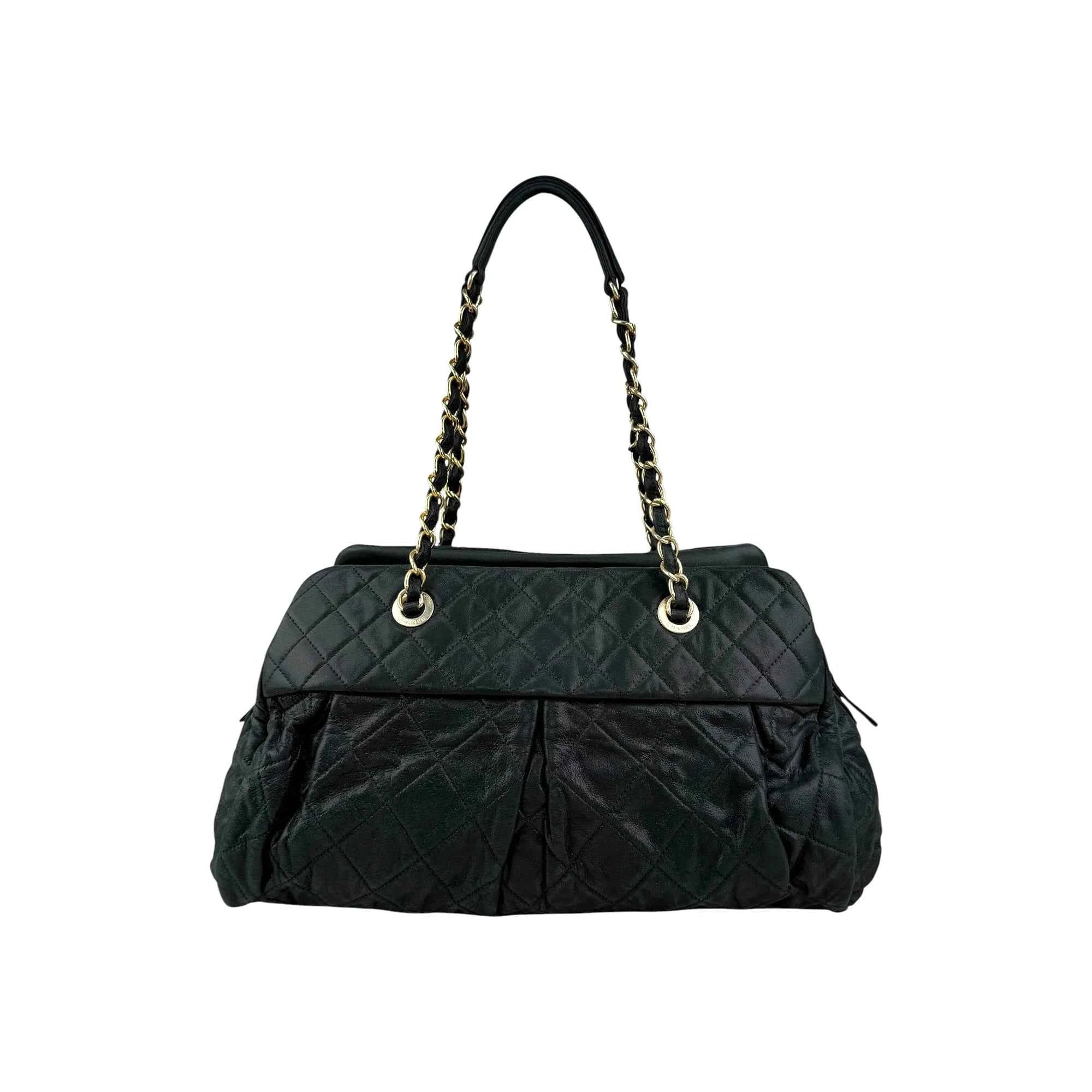 Chanel Chic Quilt Velvet Leather Bowling Bag