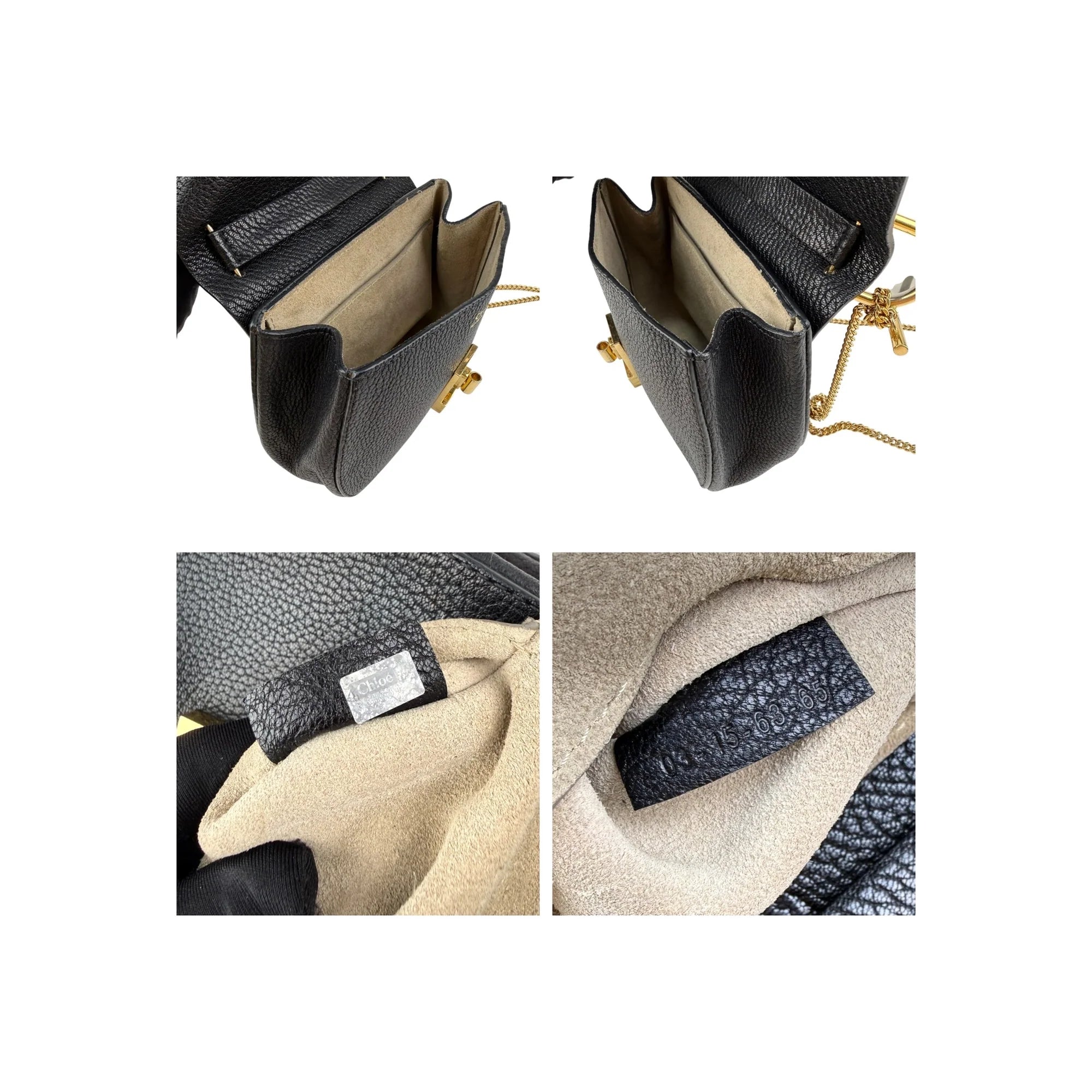 Chloe Black Pebbled Leather Drew Bag