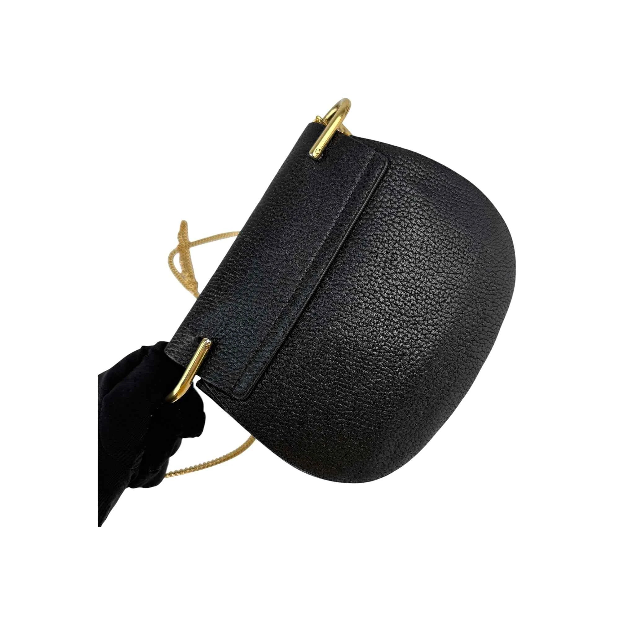 Chloe Black Pebbled Leather Drew Bag