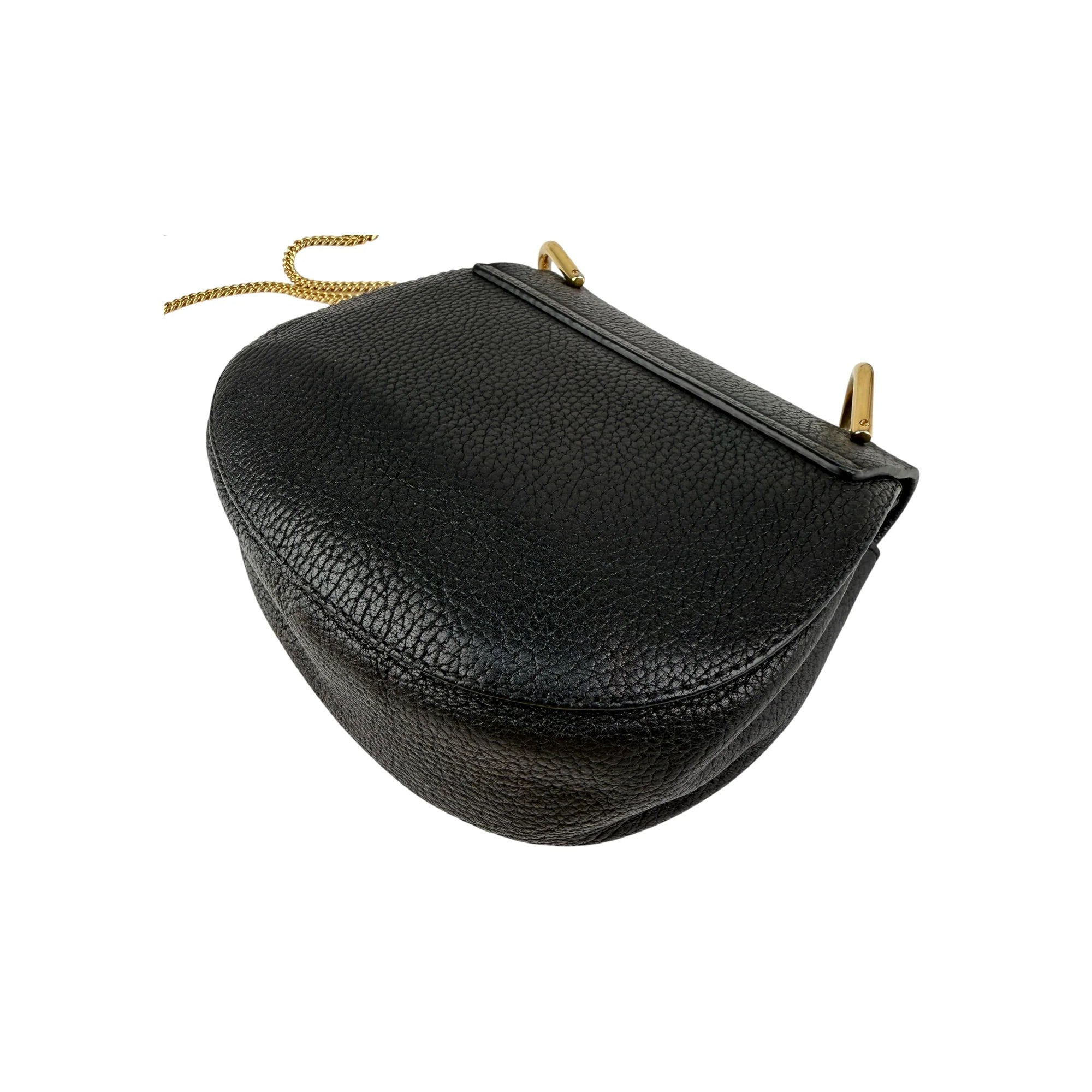 Chloe Black Pebbled Leather Drew Bag