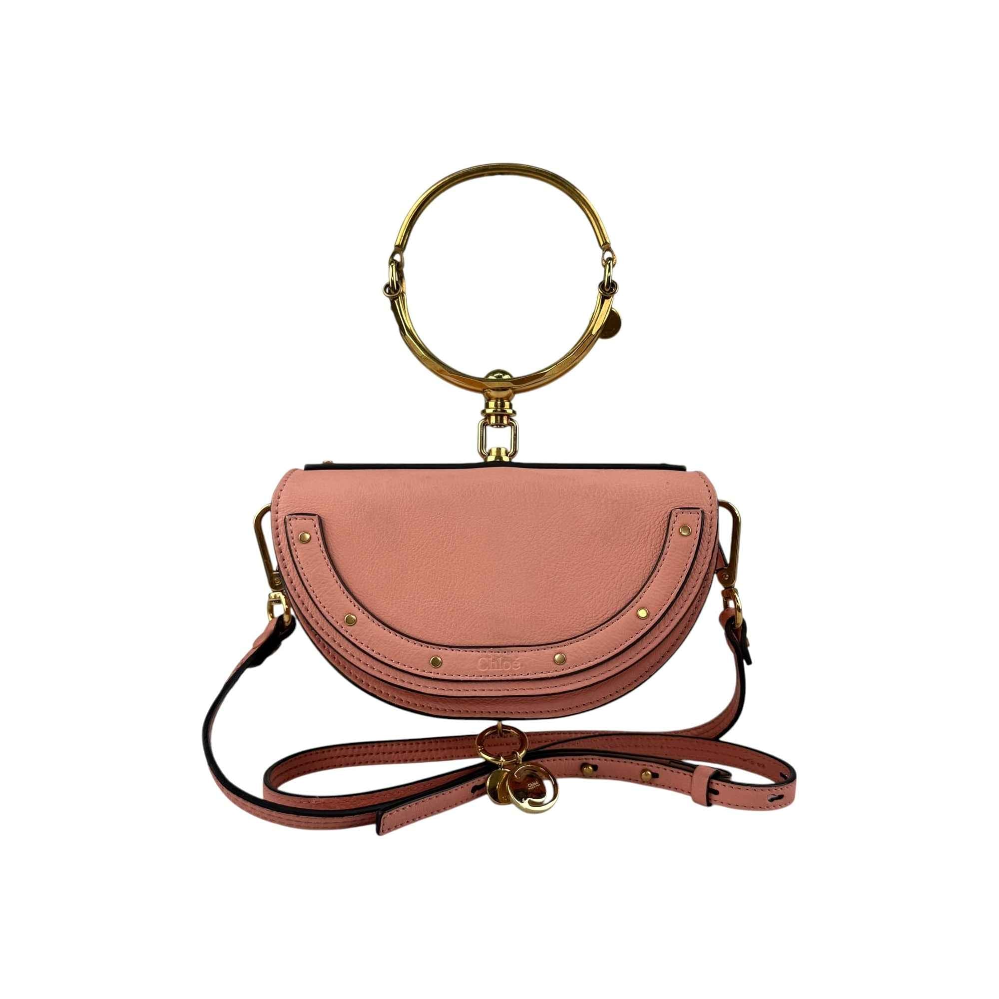 Chloe  Calfskin Nile Bracelet Minaudiere Bag Washed Pink