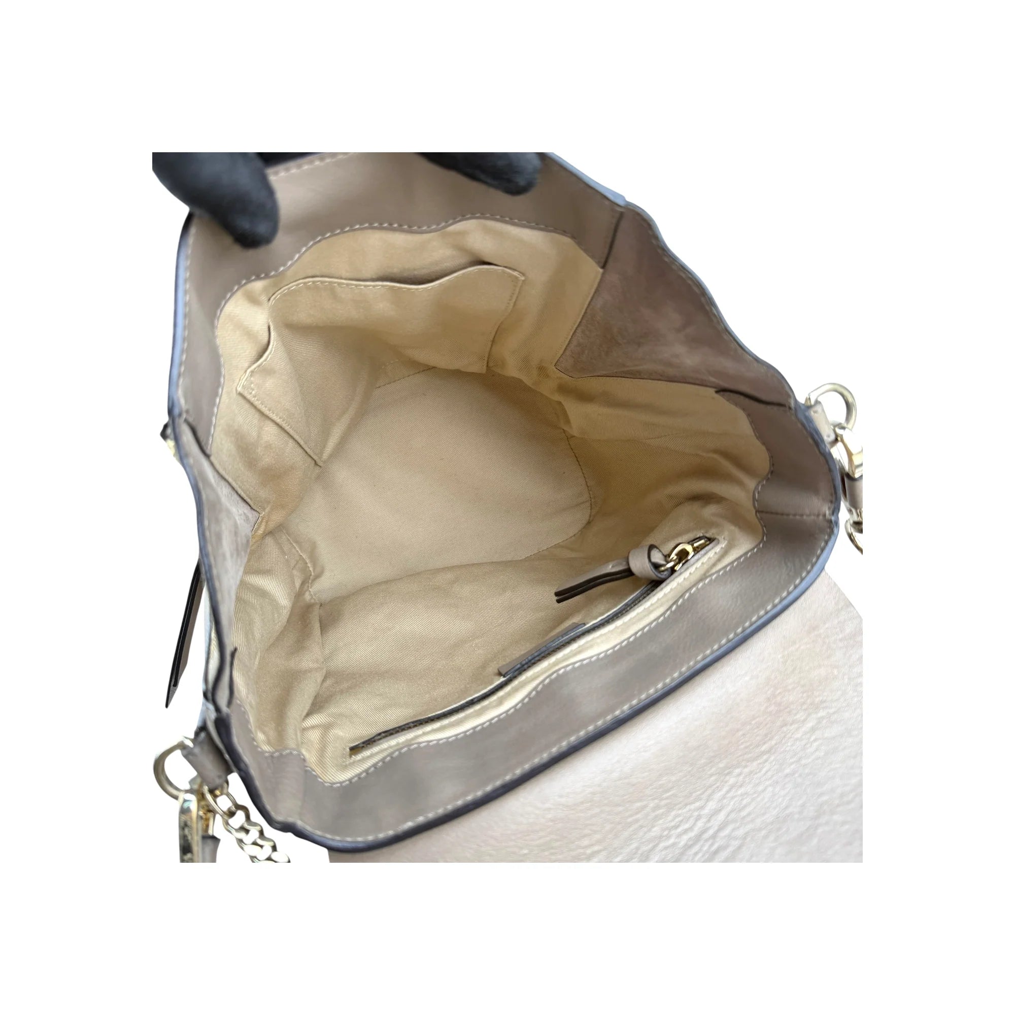 Chloé Grey Leather Faye Backpack Medium