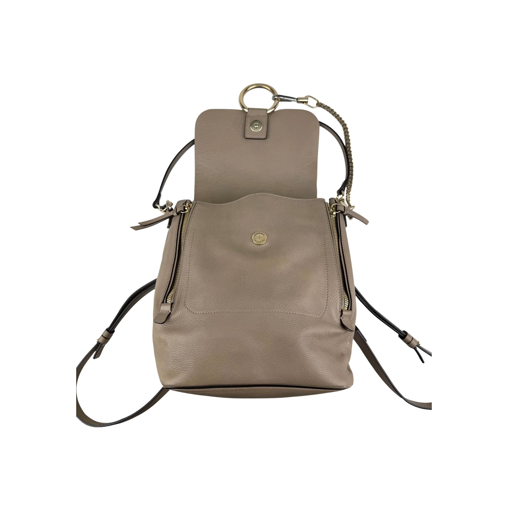Chloé Grey Leather Faye Backpack Medium